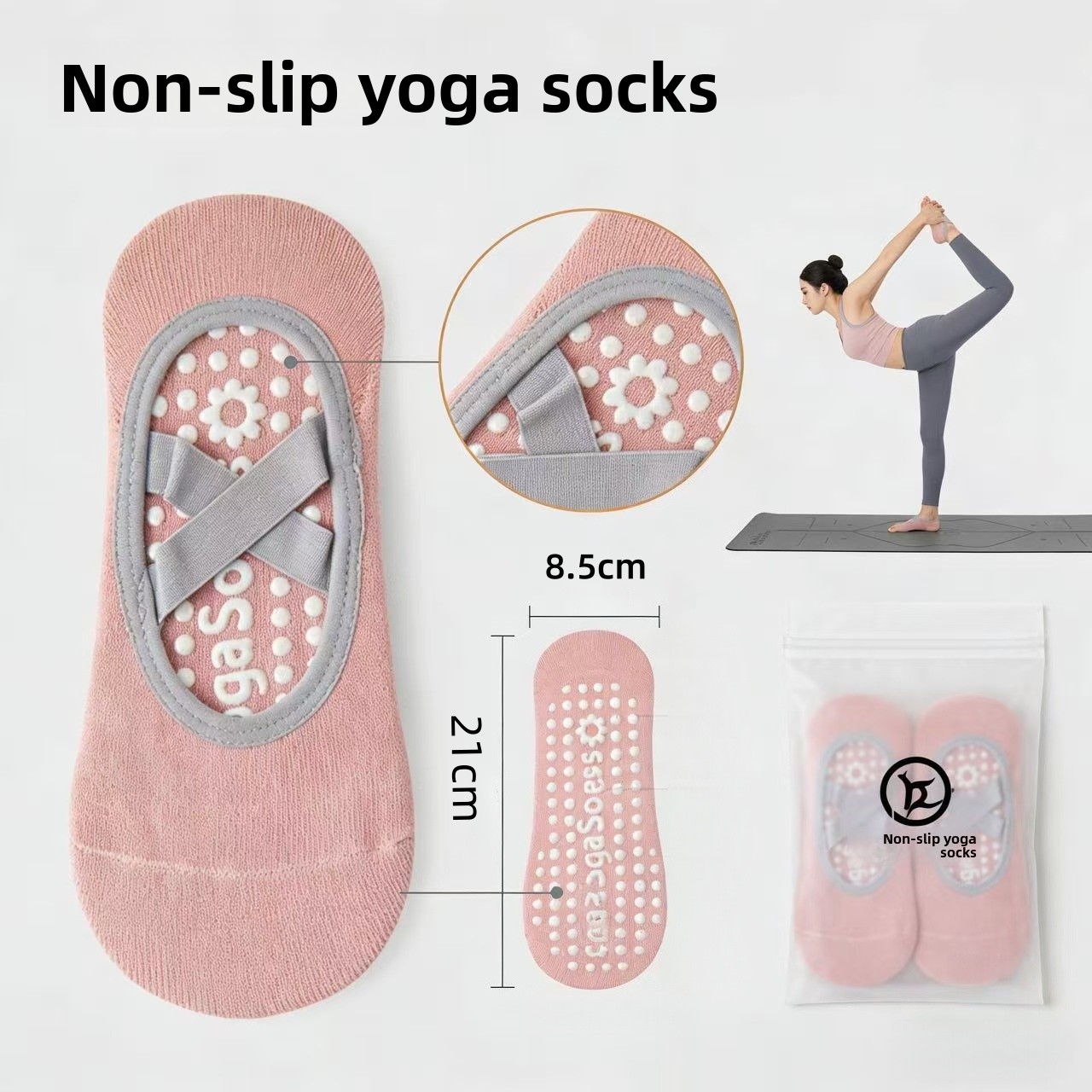 Pilates Yoga Sport - Женские носки для йоги с силиконовыми