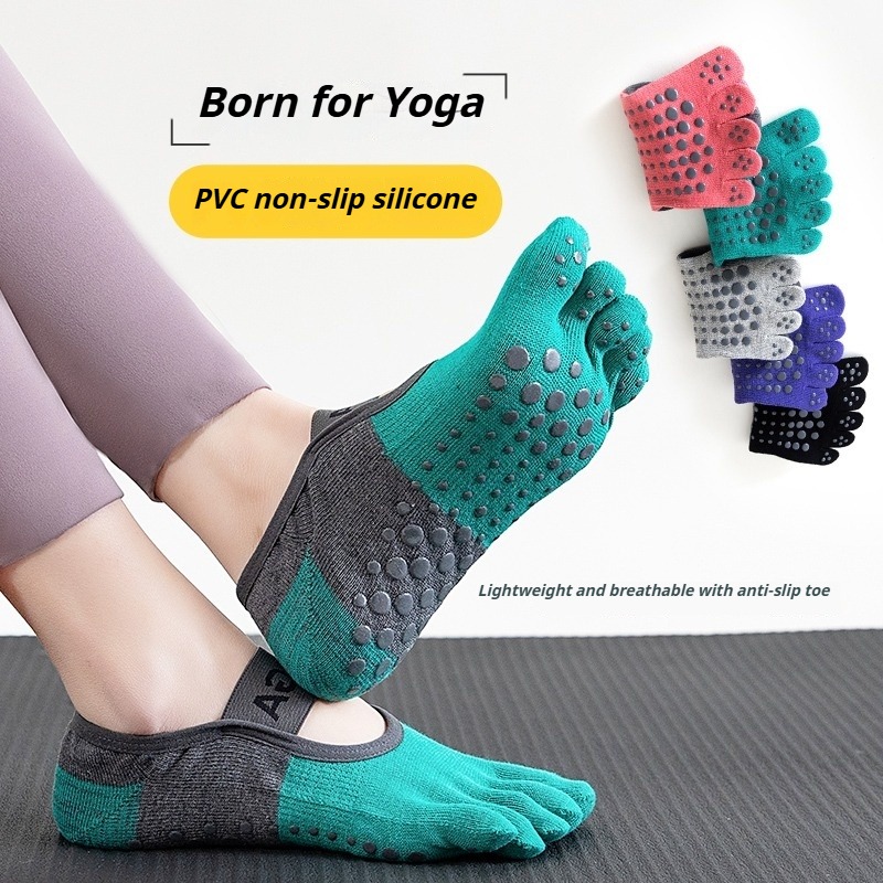 Pilates Yoga Origin - Профессиональные противоскользящие пятипальцевые носки для пилатеса