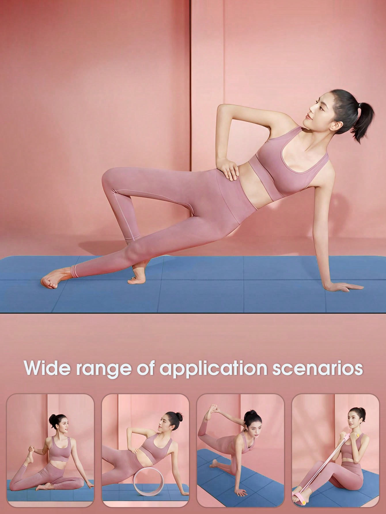 Pilates Yoga Matte - Складной коврик для йоги темно-синий экологически
