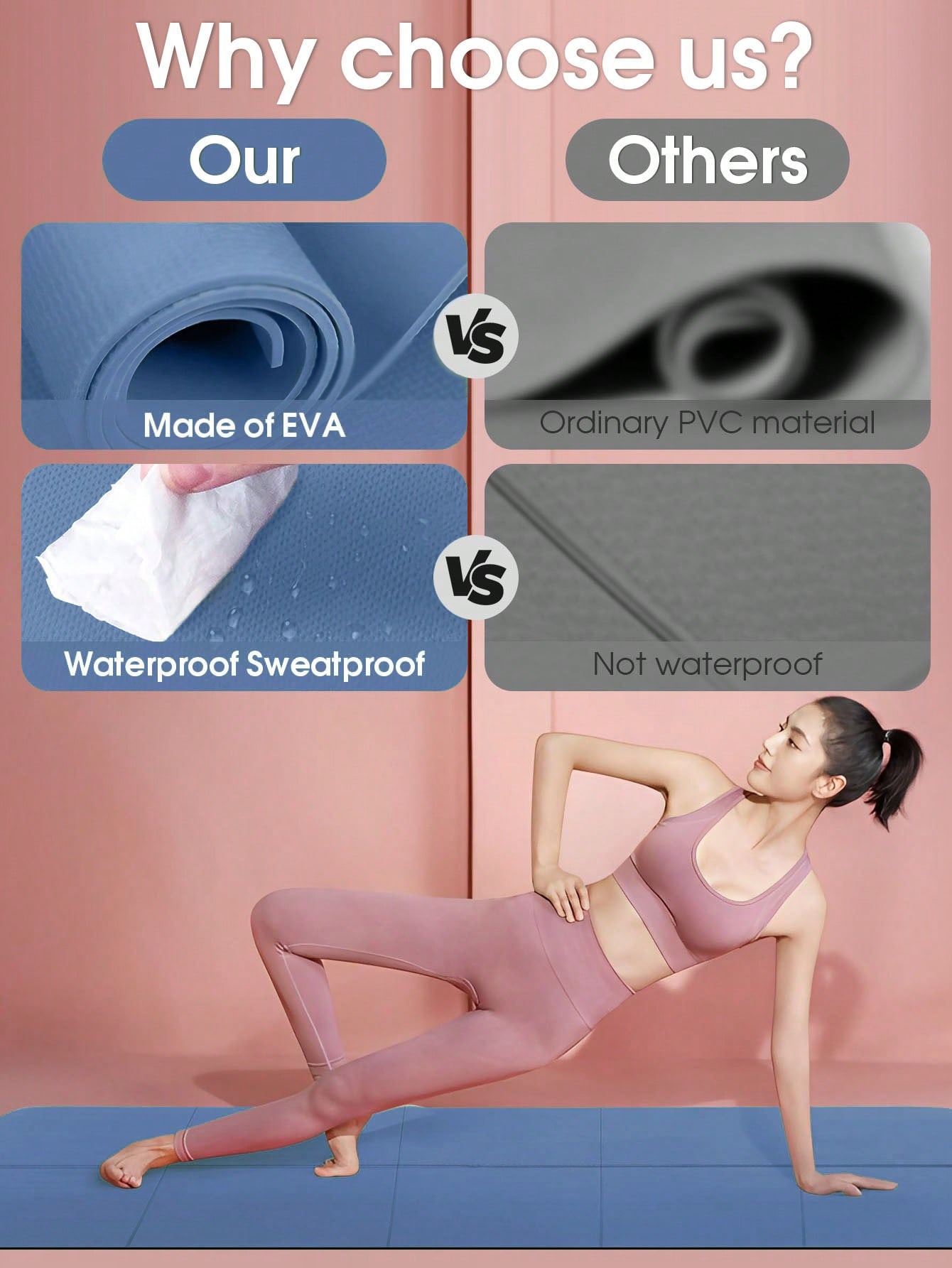 Складной коврик для йоги темно – обзор и цена Pilates Yoga Matte