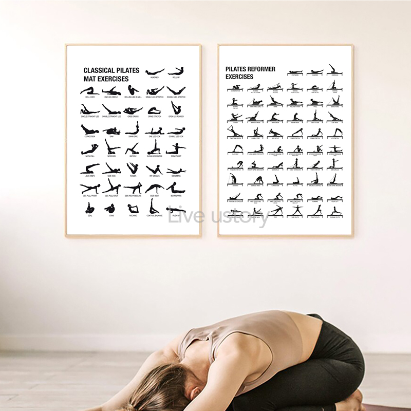 Безрамный плакат-схема для пил – обзор и цена Pilates Yoga Origin