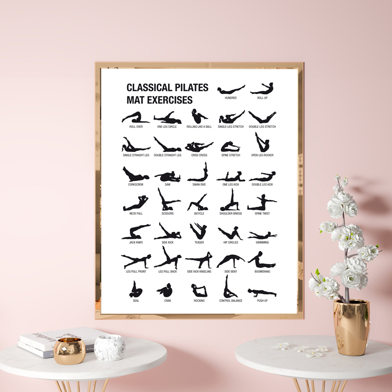 Безрамный плакат-схема для пил – обзор и цена Pilates Yoga Origin